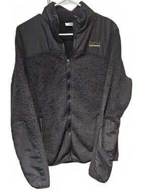 Champion Baylor University Jacket Women Size XL Black Full Zip Sherpa Fleece